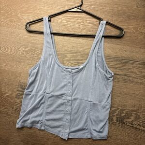 PacSun Light Blue Button-Front Tank Top